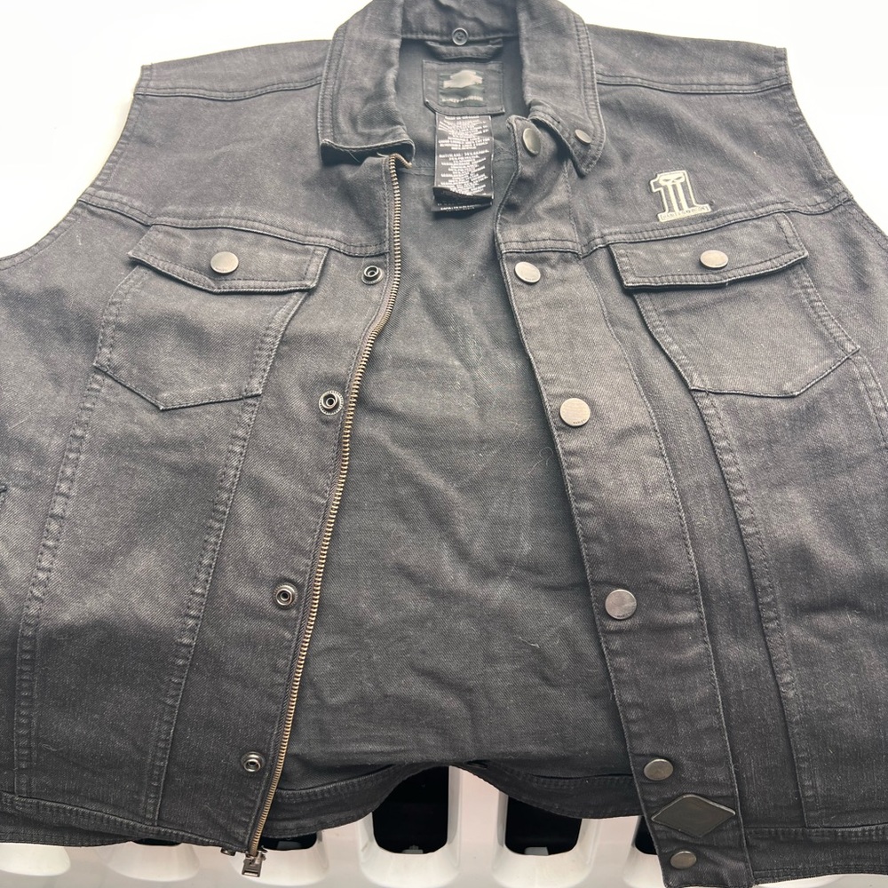 Harley Davidson Black Jean Vest